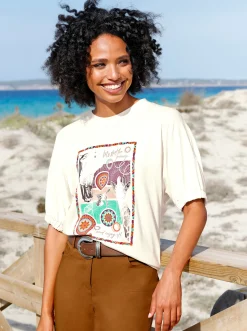 Shirts|heine Fledermausshirt mit Folienprint champagner-orange-bedruckt