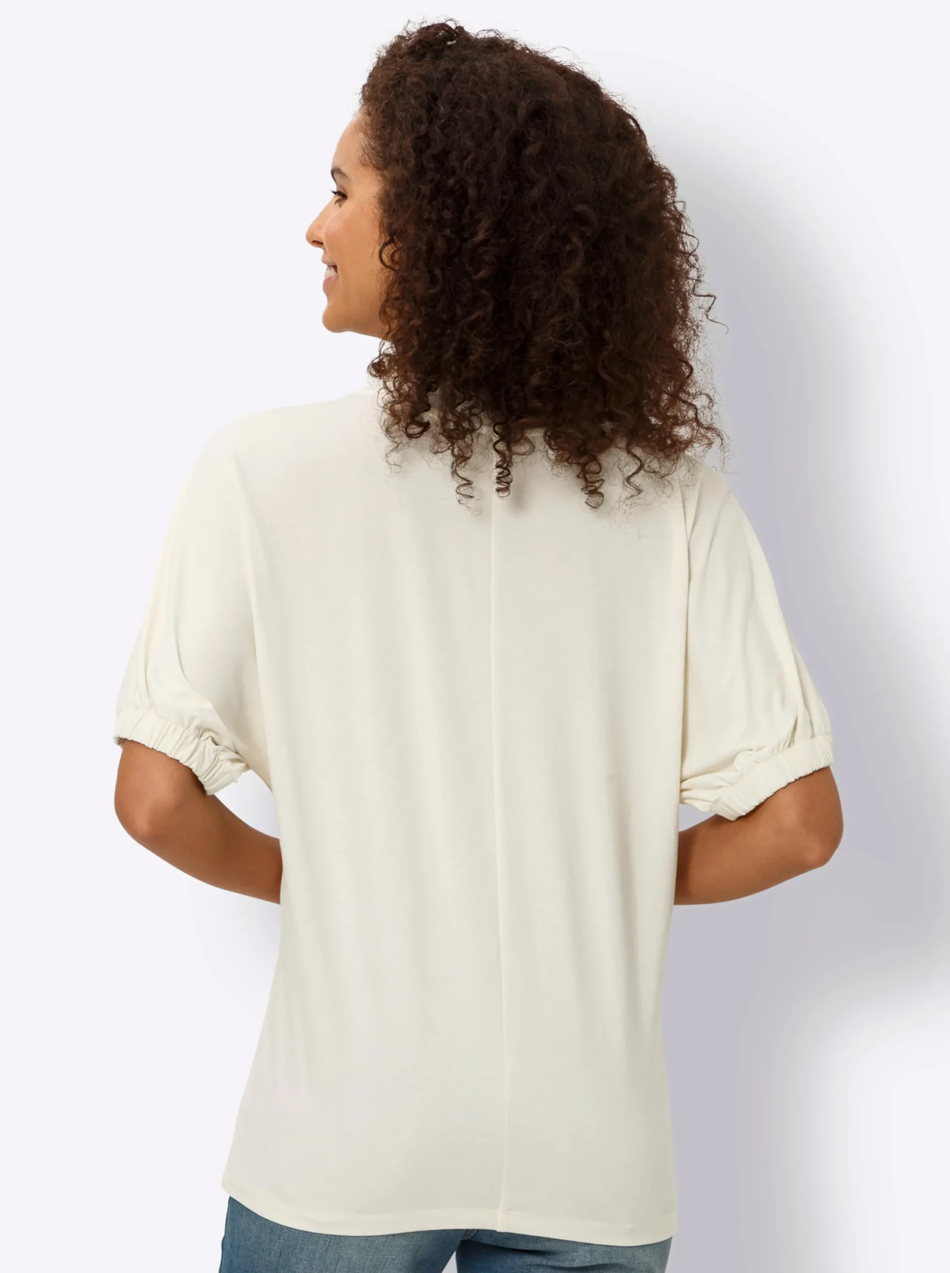 Shirts|heine Fledermausshirt mit Folienprint champagner-orange-bedruckt