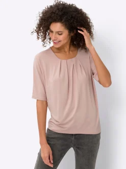Shirts|heine Fledermausshirt mit Rundhals-Ausschnitt puder