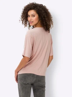 Shirts|heine Fledermausshirt mit Rundhals-Ausschnitt puder