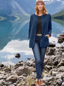 Jacken| Fleecejacke jeansblau