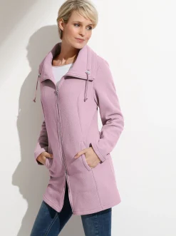 Jacken| Fleecejacke mit 2-Wege-Reißverschluss rosé