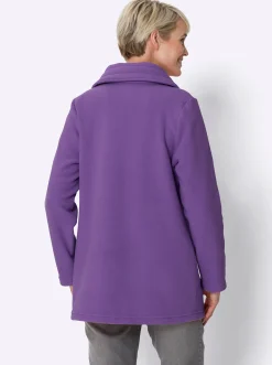 Jacken| Fleecejacke mit 2-Wege-Reißverschluss lila