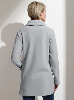 Jacken| Fleecejacke mit 2-Wege-Reißverschluss grau