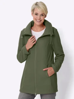 Jacken| Fleecejacke mit 2-Wege-Reißverschluss khaki