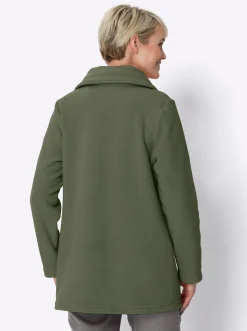 Jacken| Fleecejacke mit 2-Wege-Reißverschluss khaki