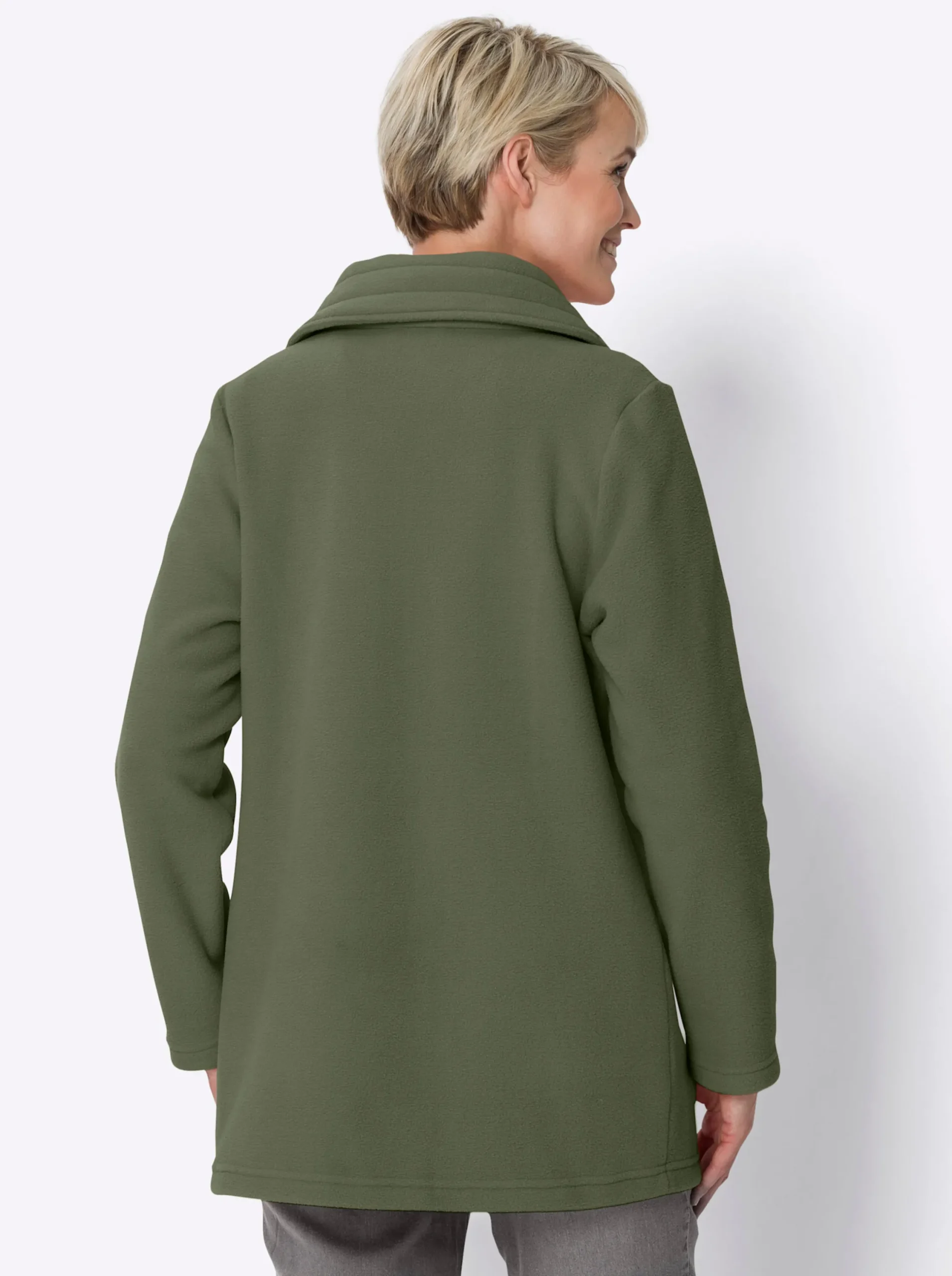 Jacken| Fleecejacke mit 2-Wege-Reißverschluss khaki