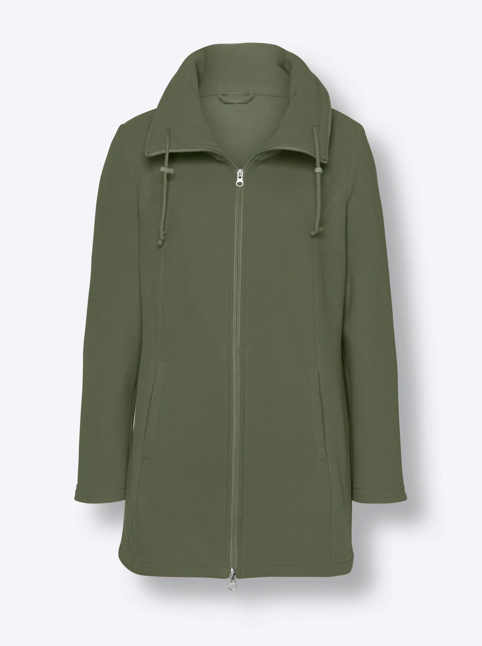 Jacken| Fleecejacke mit 2-Wege-Reißverschluss khaki