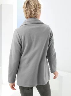 Jacken| Fleecejacke mit 2-Wege-Reißverschluss grau