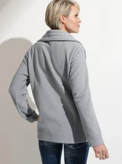 Jacken| Fleecejacke mit 2-Wege-Reißverschluss grau