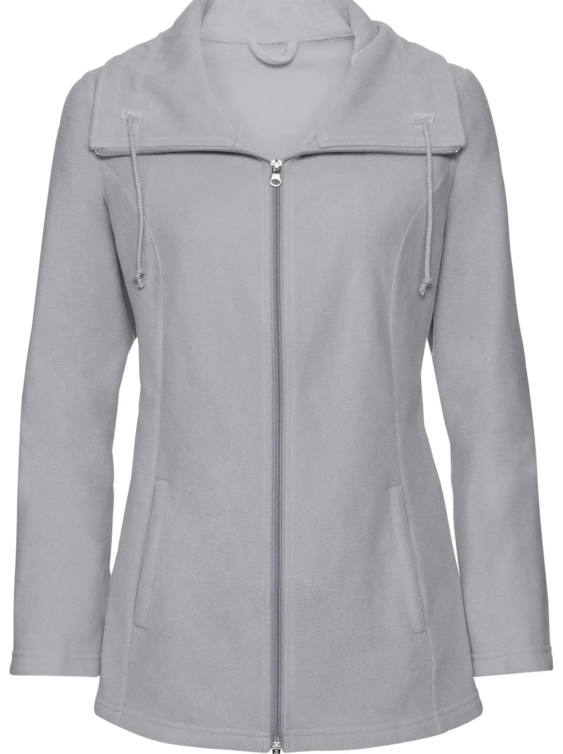Jacken| Fleecejacke mit 2-Wege-Reißverschluss grau