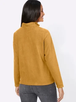 Shirts| Fleeceshirt mit Antipilling-Ausrüstung ocker