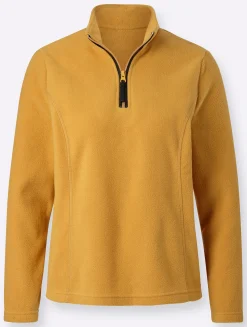 Shirts| Fleeceshirt mit Antipilling-Ausrüstung ocker