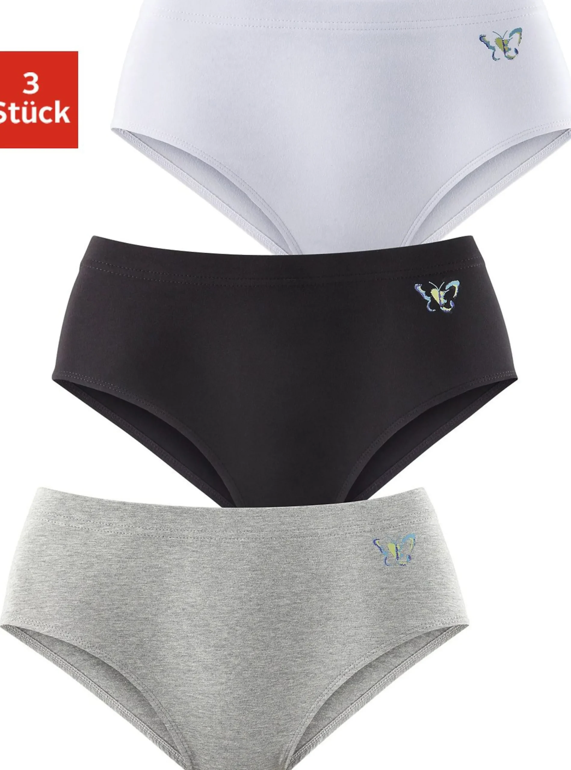 Unterhosen|petite fleur Formslip grau-meliert,weiß,schwarz