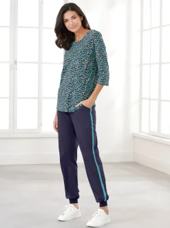 Homewear|Homewear| Freizeithose Dehnbund mit Tunnelzug nachtblau
