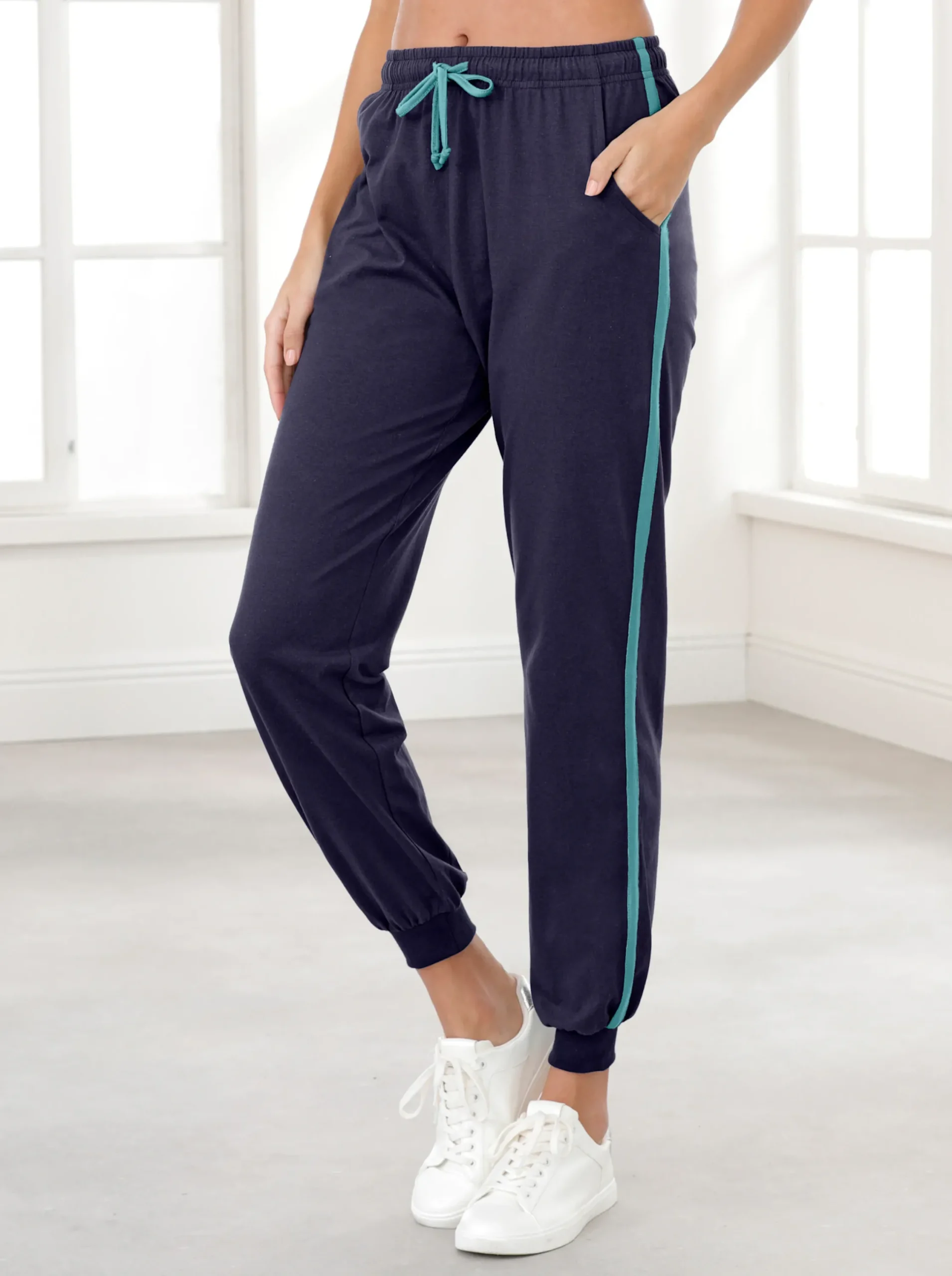 Homewear|Homewear| Freizeithose Dehnbund mit Tunnelzug nachtblau