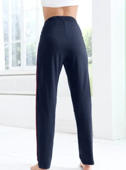 Homewear|Hosen| Freizeithose mit 2 Reißverschluss-Taschen marine-fuchsia
