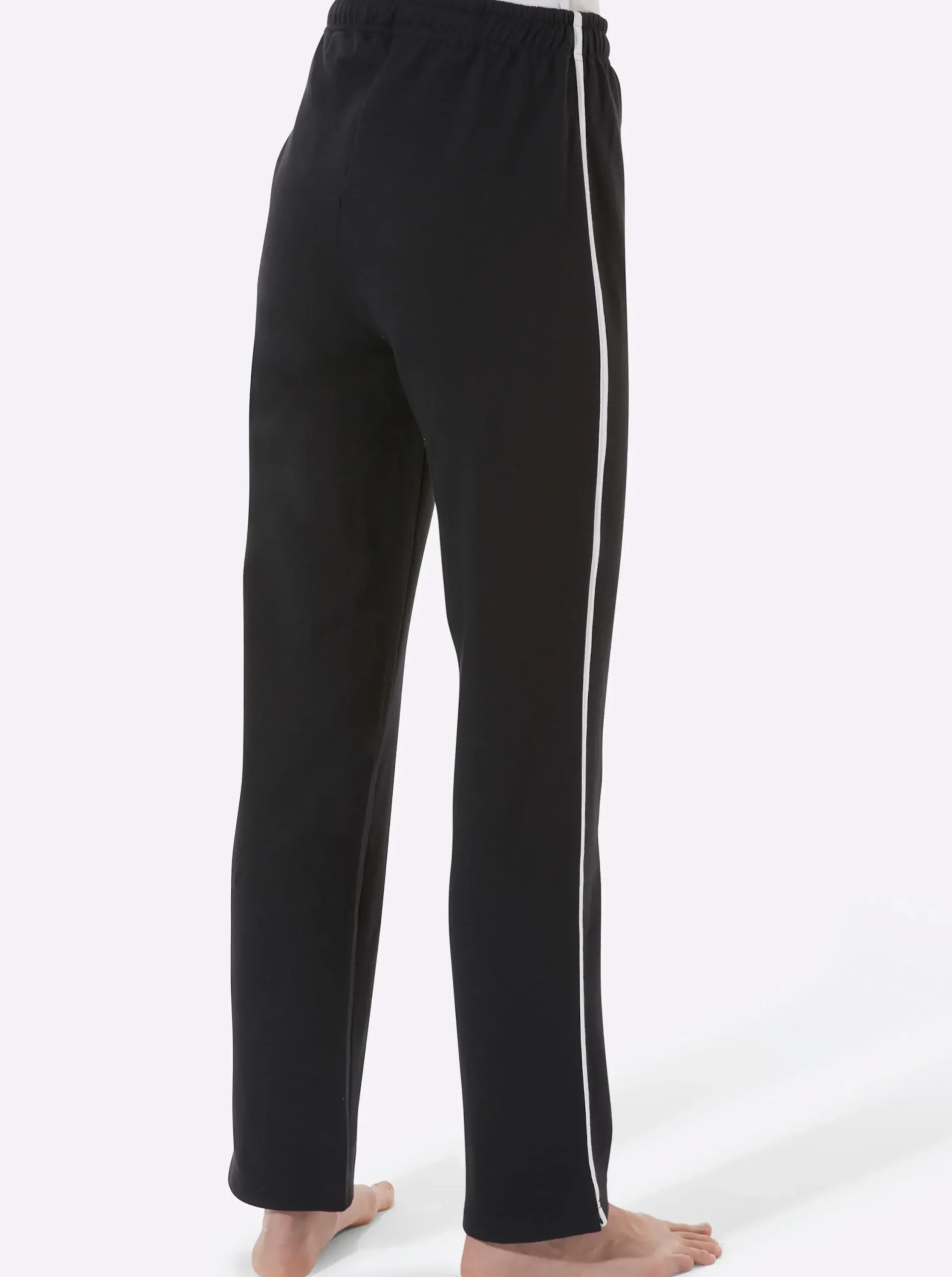 Homewear|Homewear|Catamaran Sports Freizeithose mit angerauter Innenseite schwarz-weiß