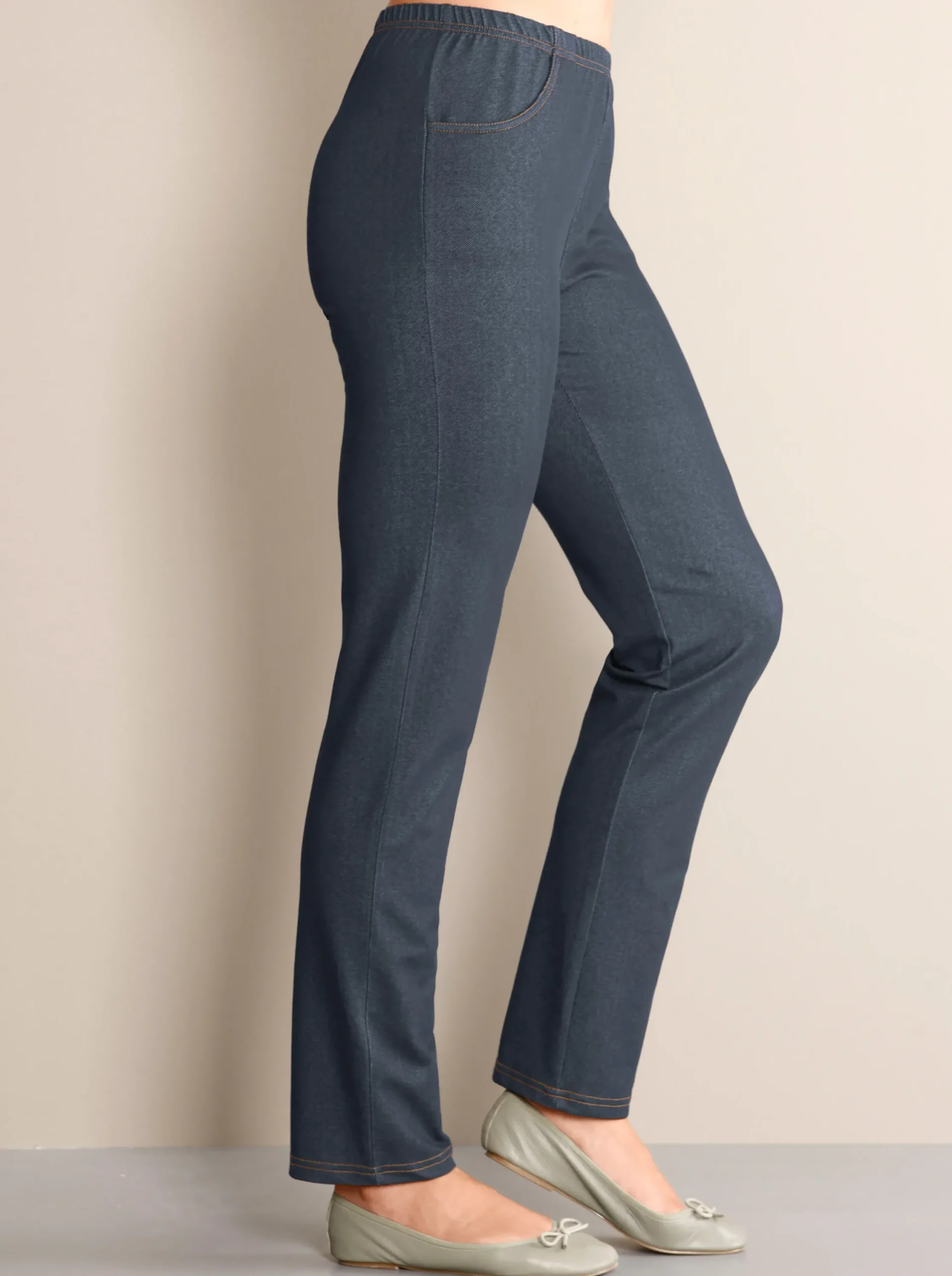 Homewear|Homewear| Freizeithose mit Kontrastnähten jeansblau
