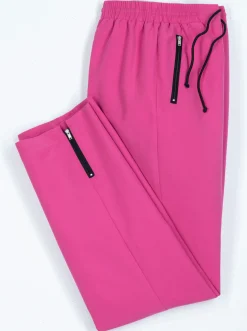 Homewear| Freizeithose mit kontrastfarbigen Akzenten fuchsia