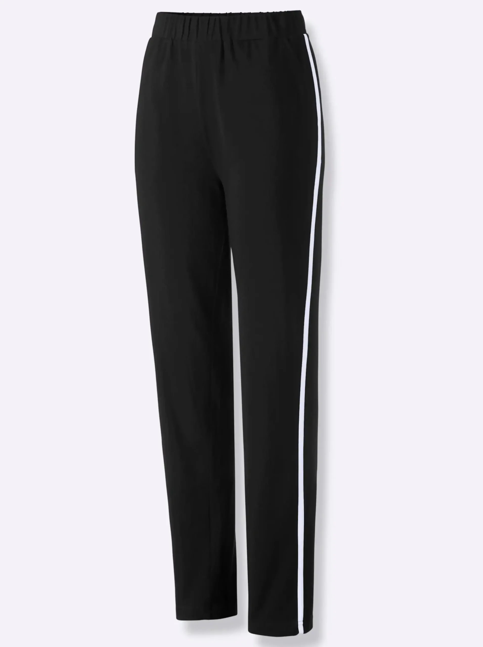 Homewear|Homewear| Freizeithose mit Kontraststreifen seitlich schwarz