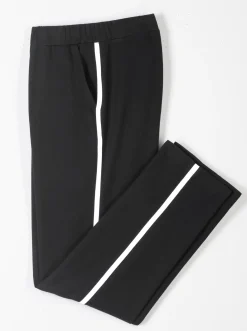 Homewear|Homewear| Freizeithose mit Kontraststreifen seitlich schwarz