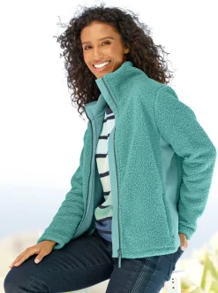 Jacken|heine Freizeitjacke aus Teddy-Fleece salbei