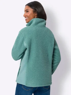 Jacken|heine Freizeitjacke aus Teddy-Fleece salbei