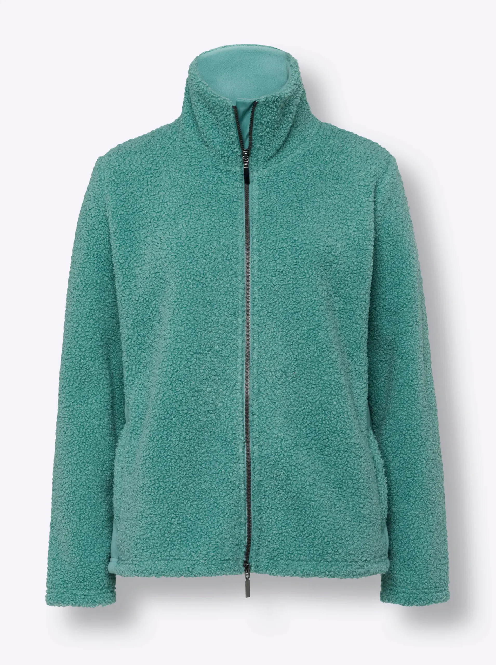 Jacken|heine Freizeitjacke aus Teddy-Fleece salbei