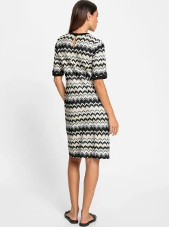 Kleider|heine Freizeitkleid schwarz-champagner-gemustert