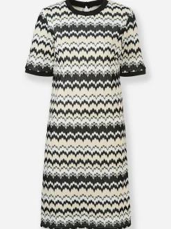 Kleider|heine Freizeitkleid schwarz-champagner-gemustert