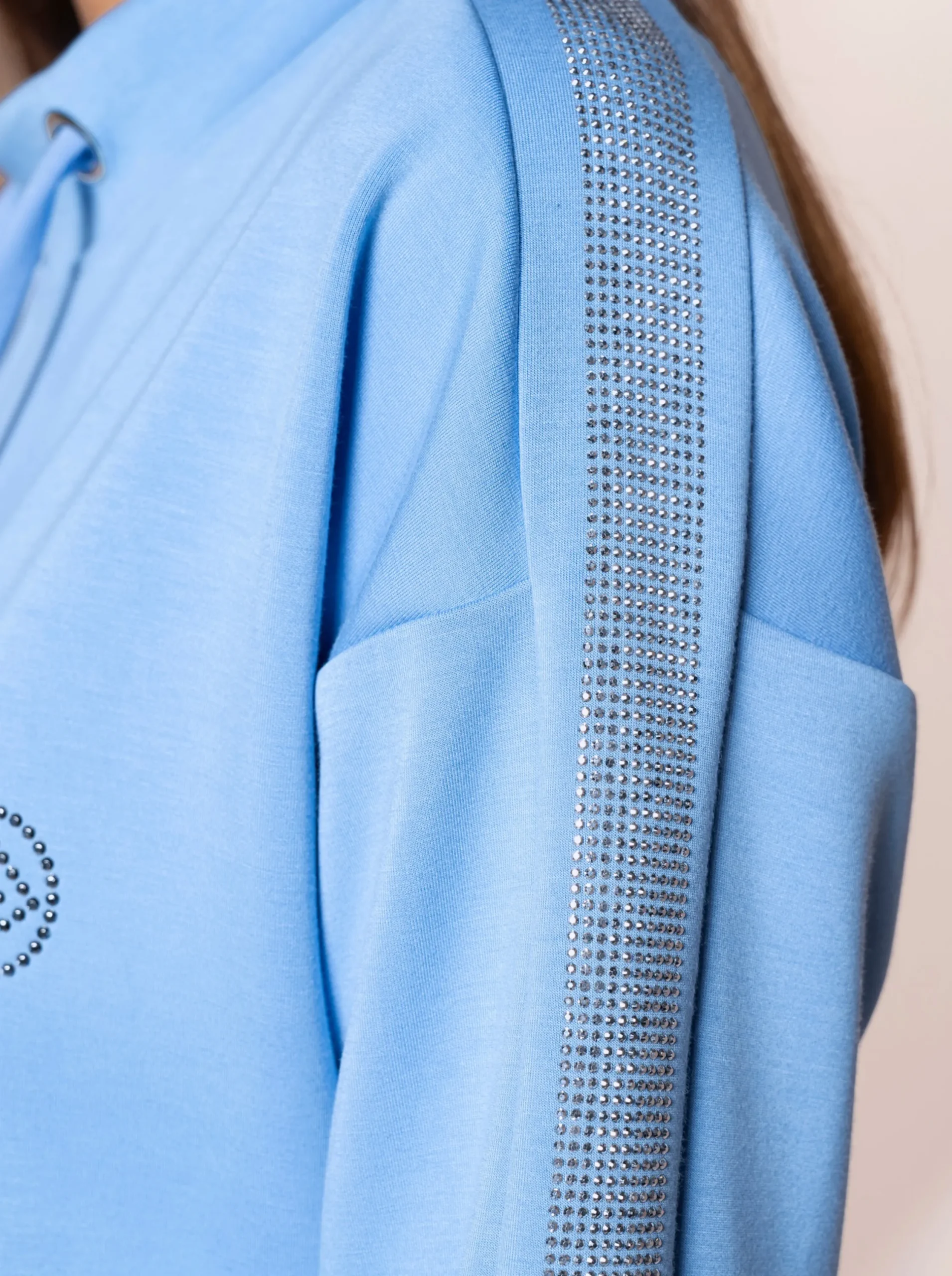 Strandkleider|Kleider|heine Freizeitkleid mit Glitzerstein-Applikation himmelblau