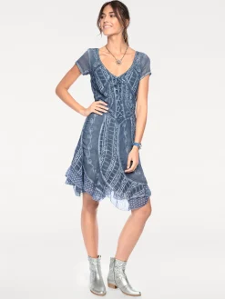 Kleider|heine Freizeitkleid mit Stickerei jeansblau