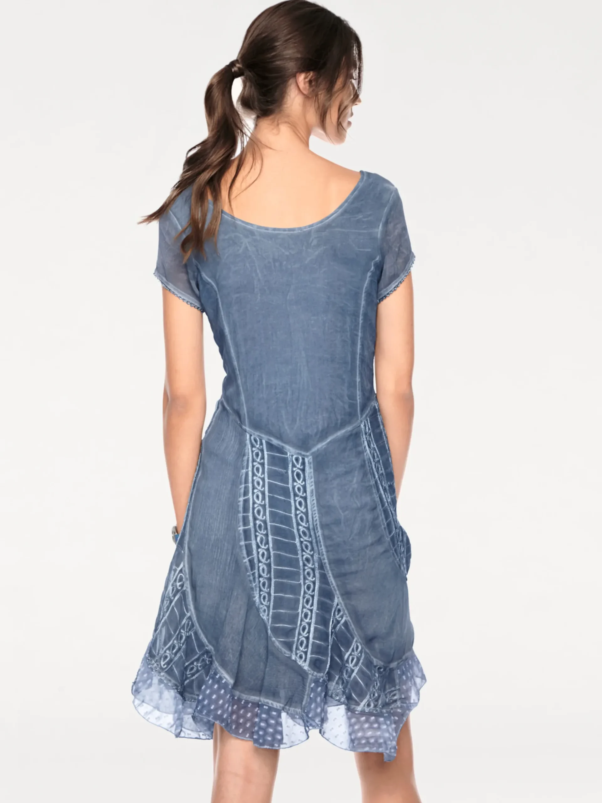 Kleider|heine Freizeitkleid mit Stickerei jeansblau