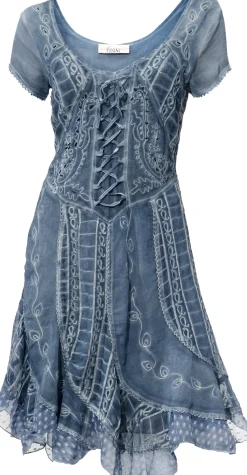 Kleider|heine Freizeitkleid mit Stickerei jeansblau