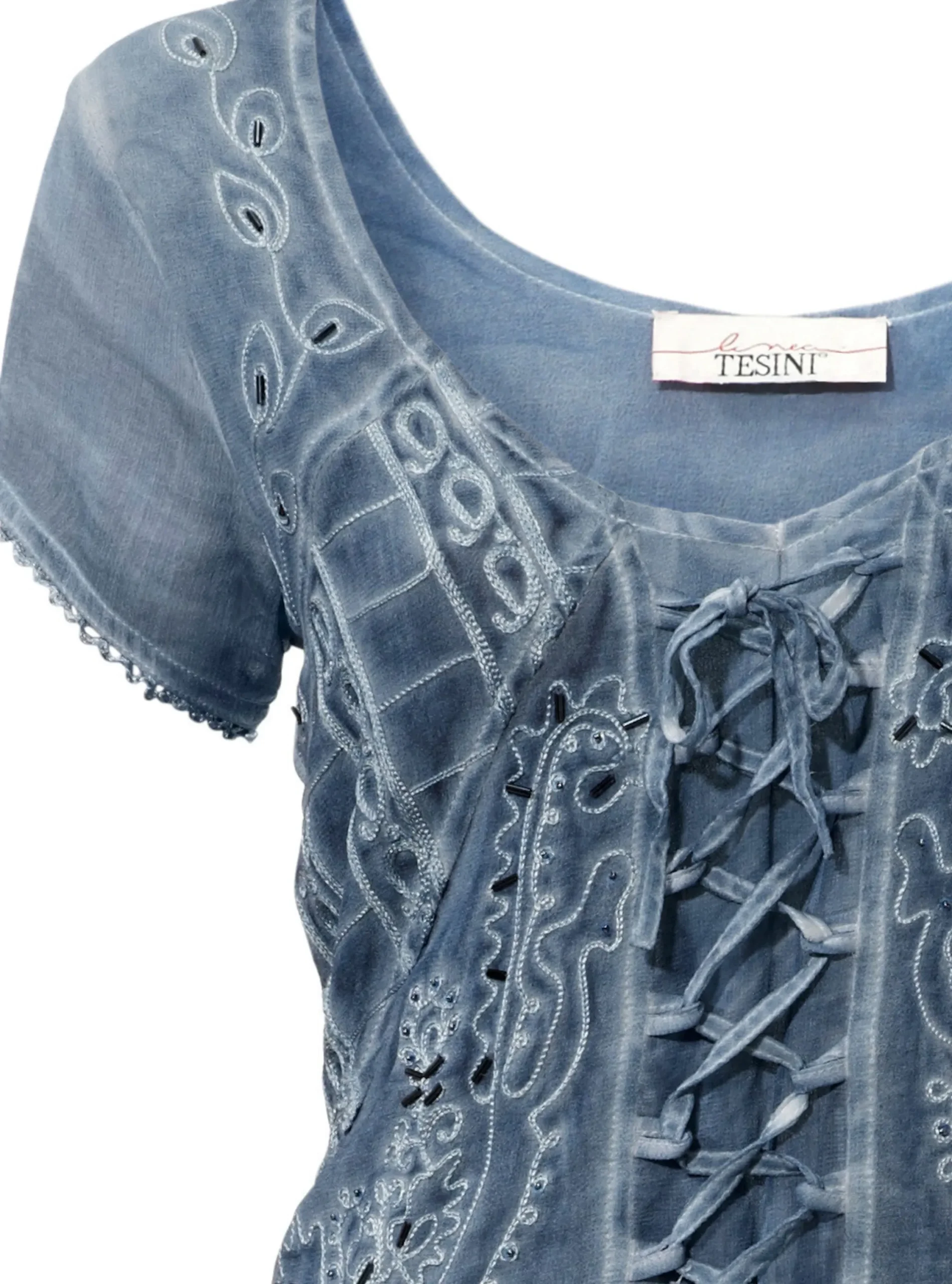 Kleider|heine Freizeitkleid mit Stickerei jeansblau