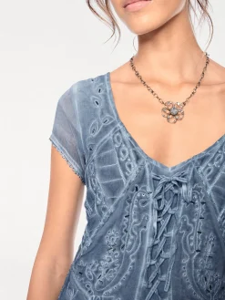 Kleider|heine Freizeitkleid mit Stickerei jeansblau