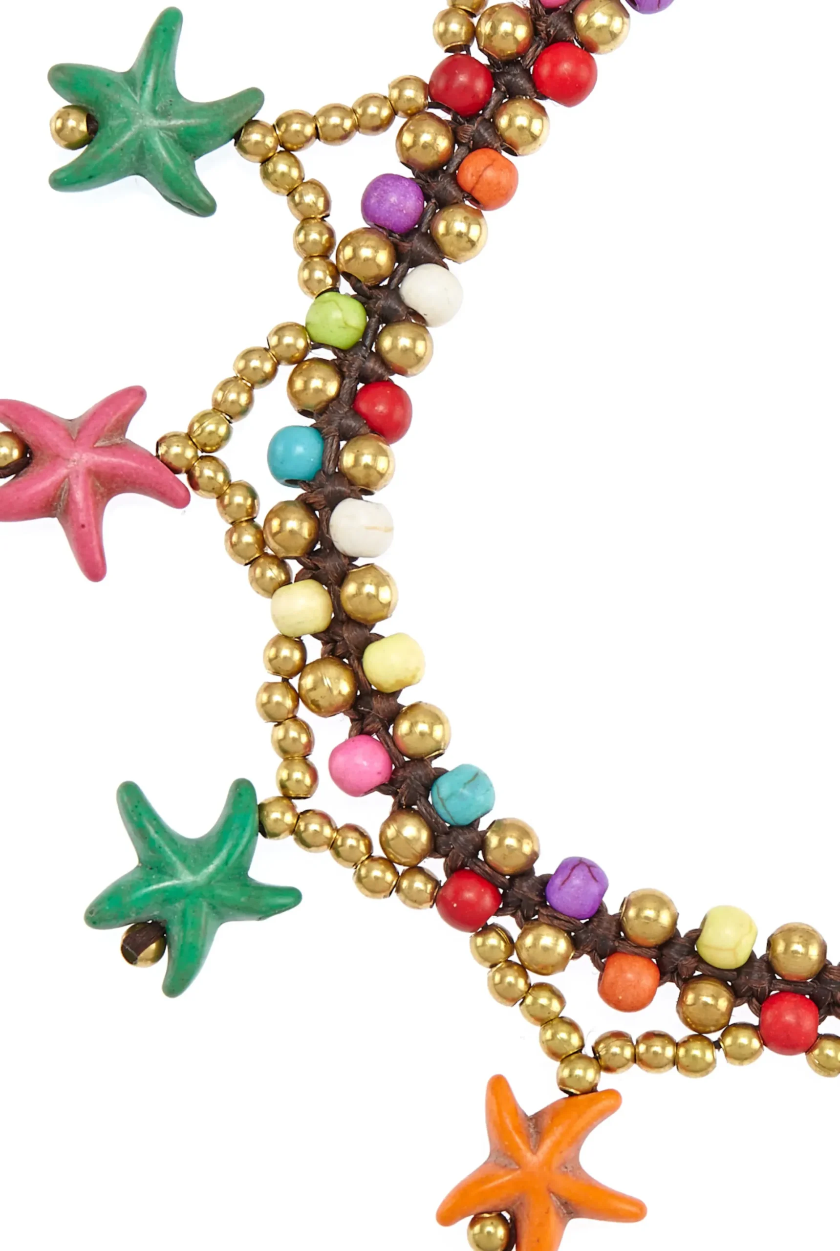 Schmuck|LASCANA Fußkette mit Anhänger pink-blau-gelb-goldfarben-schwarz