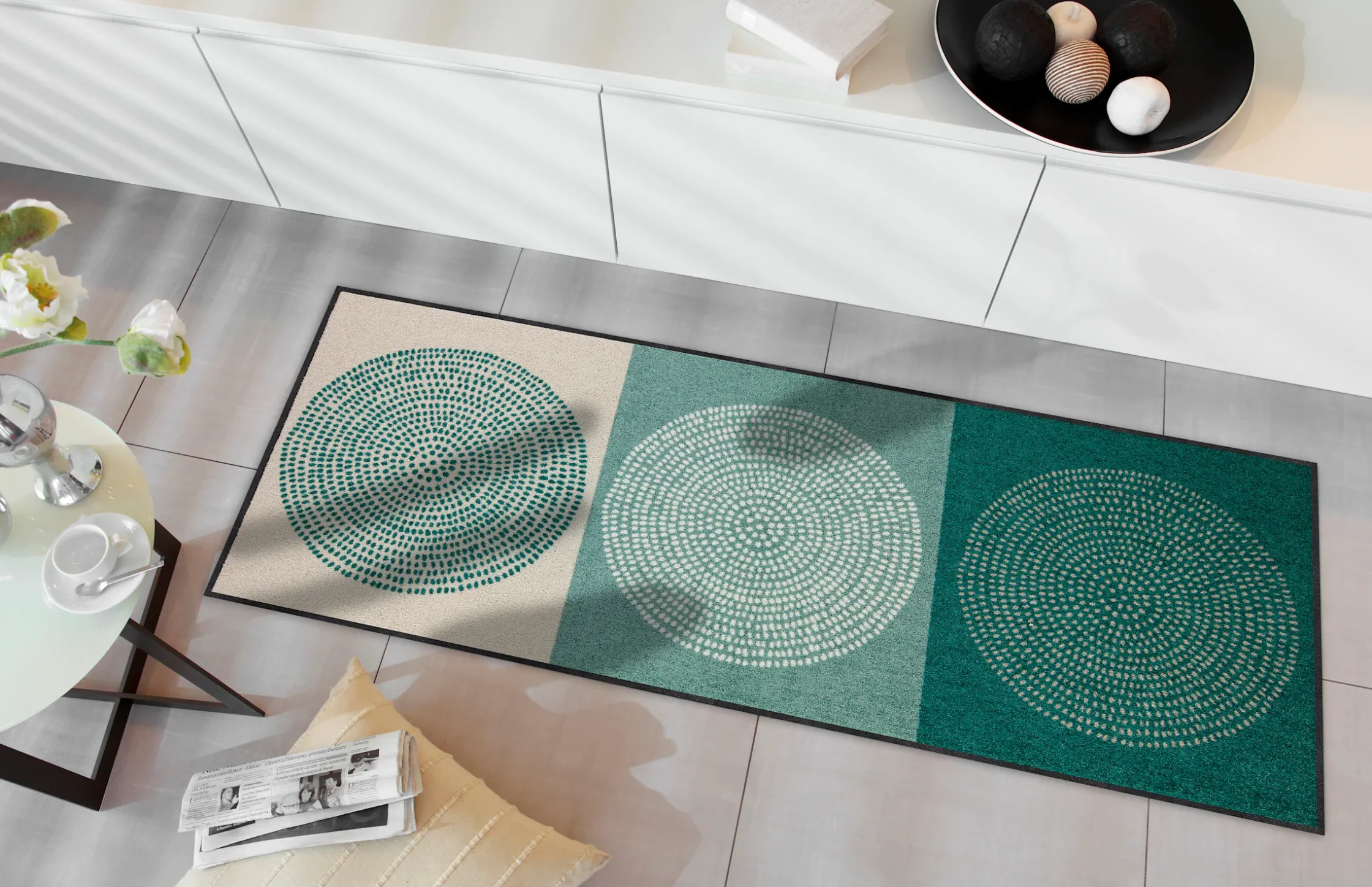 Fußmatten|Salonloewe Fußmatte grün-ecru