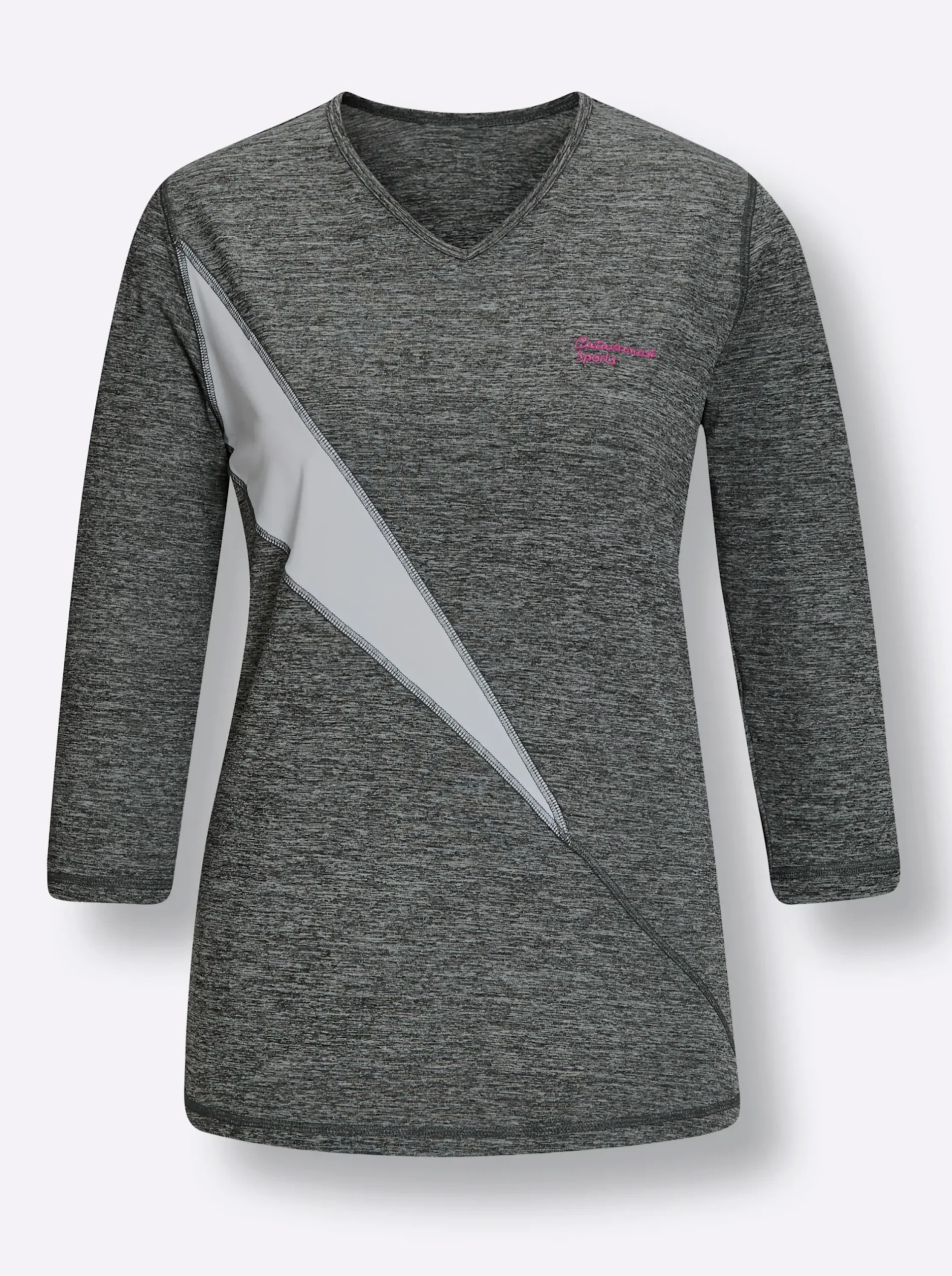 Shirts|Catamaran Sports Funktionsshirt schnelltrocknend grau-meliert-weiß