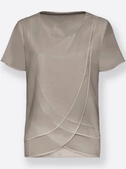 Blusen| Georgettebluse in Lagenverarbeitung sesam