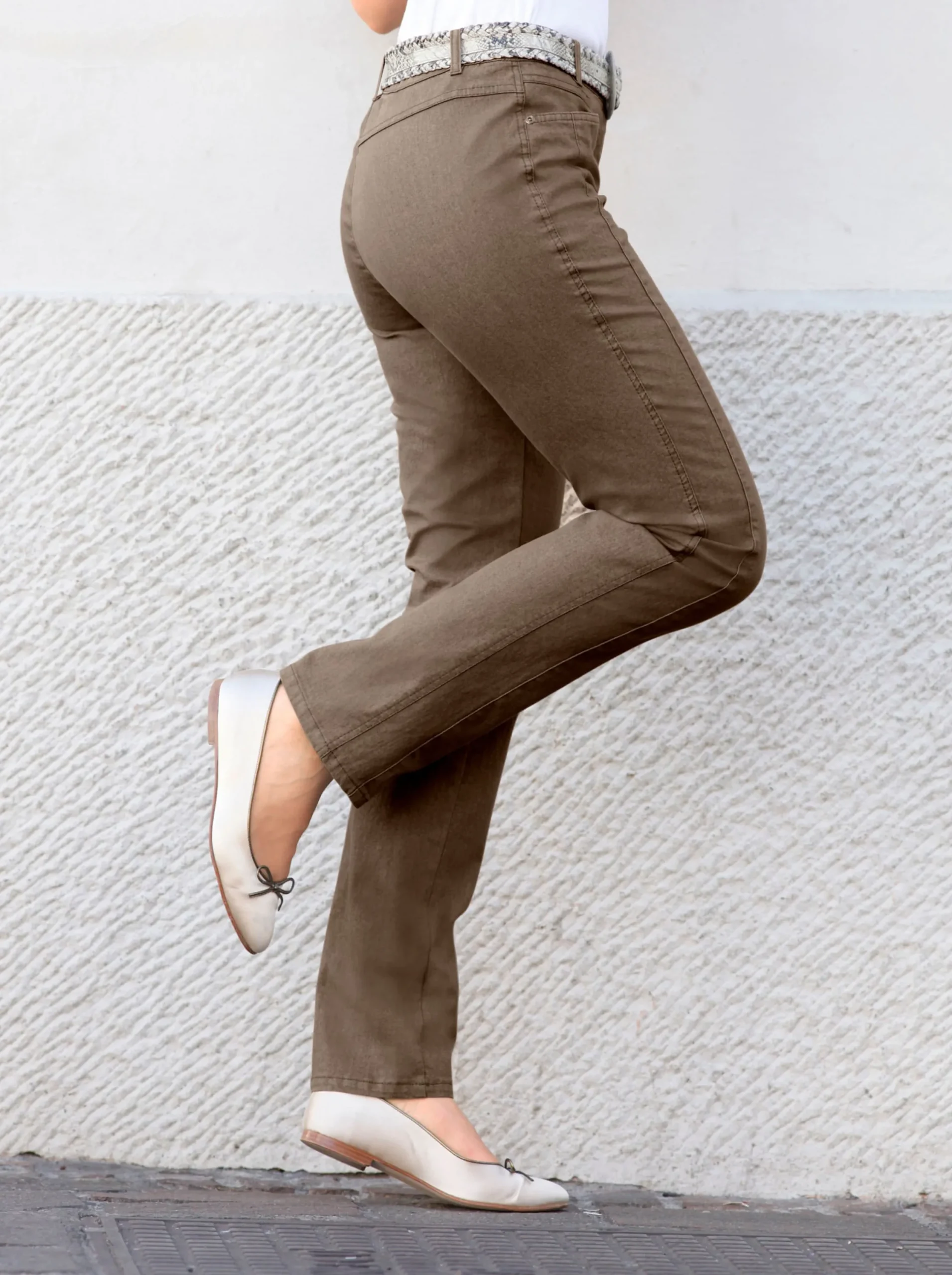 Jeans|Cosma Gerade Jeans mit Bauch-weg-Effekt taupe