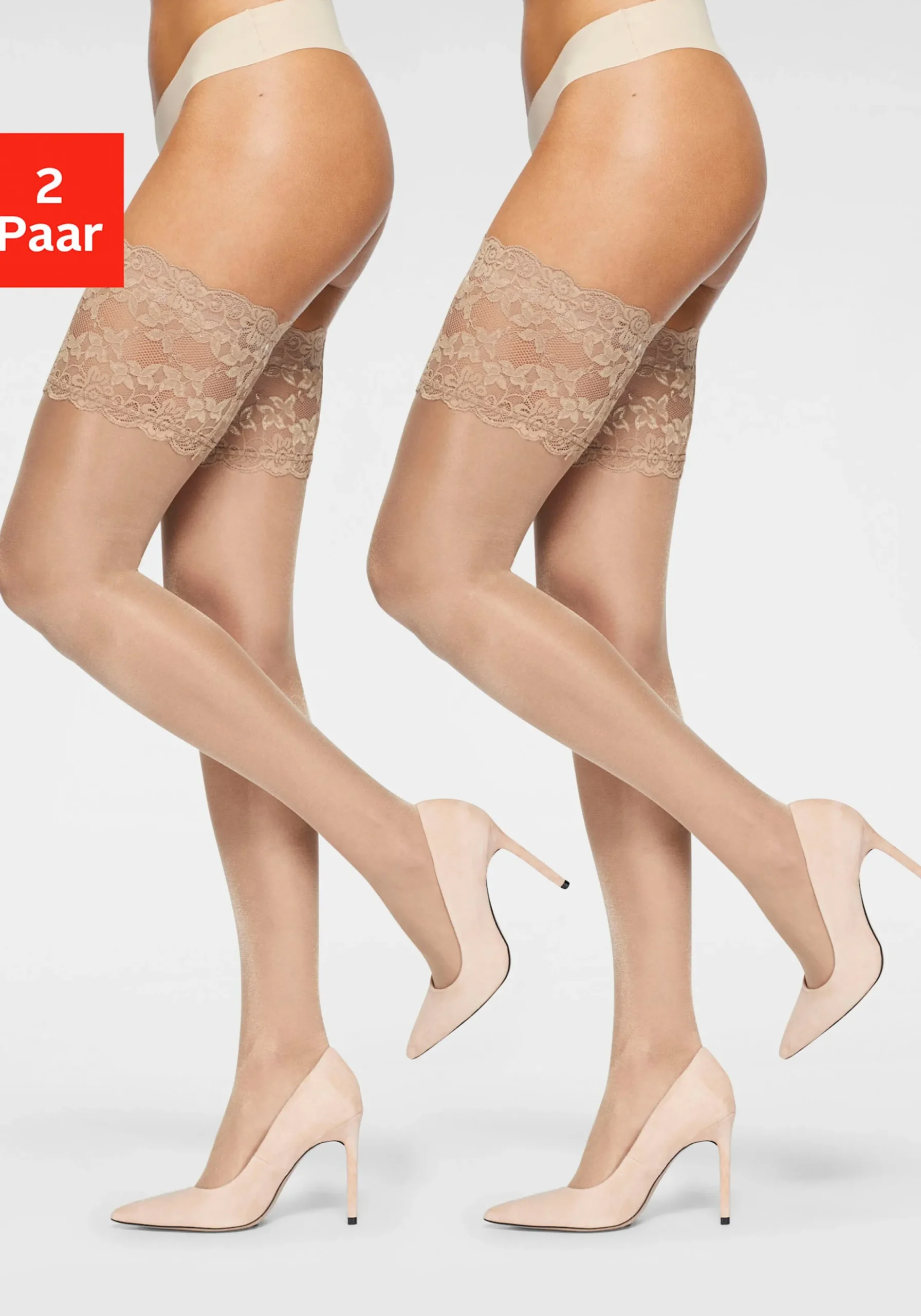 Strümpfe & Socken|Vivance Halterlose Feinstrümpfe perle