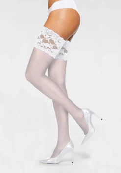 Strümpfe & Socken|Vivance Halterlose Feinstrümpfe schwarz,weiß