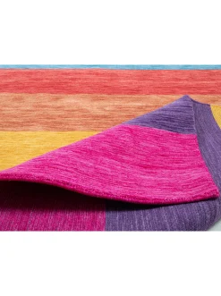 Teppiche|heine home Handwebteppich pink-blau-gestreift