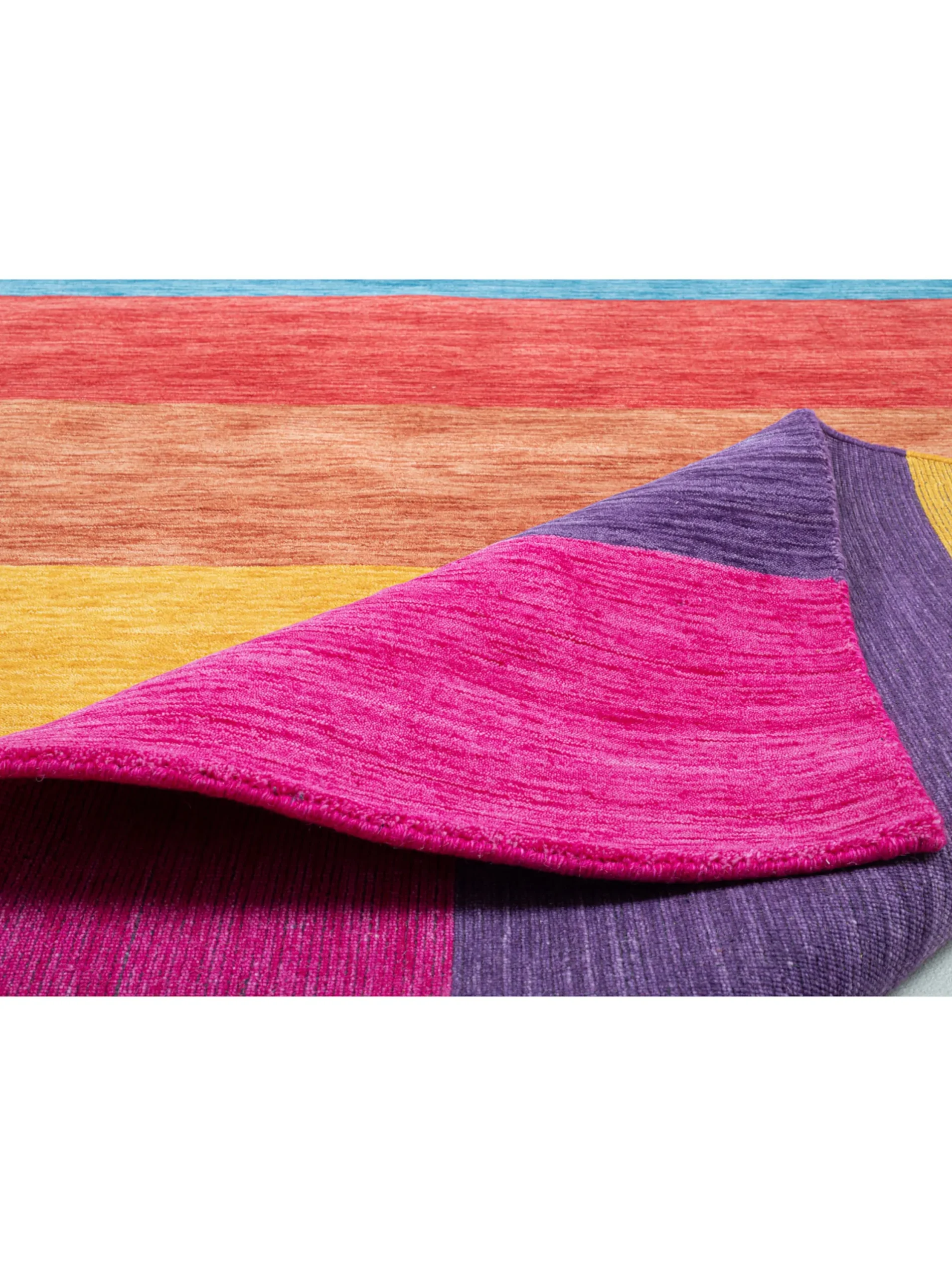 Teppiche|heine home Handwebteppich pink-blau-gestreift