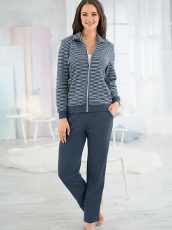 Homewear|Homewear| Hausanzug marine-gestreift