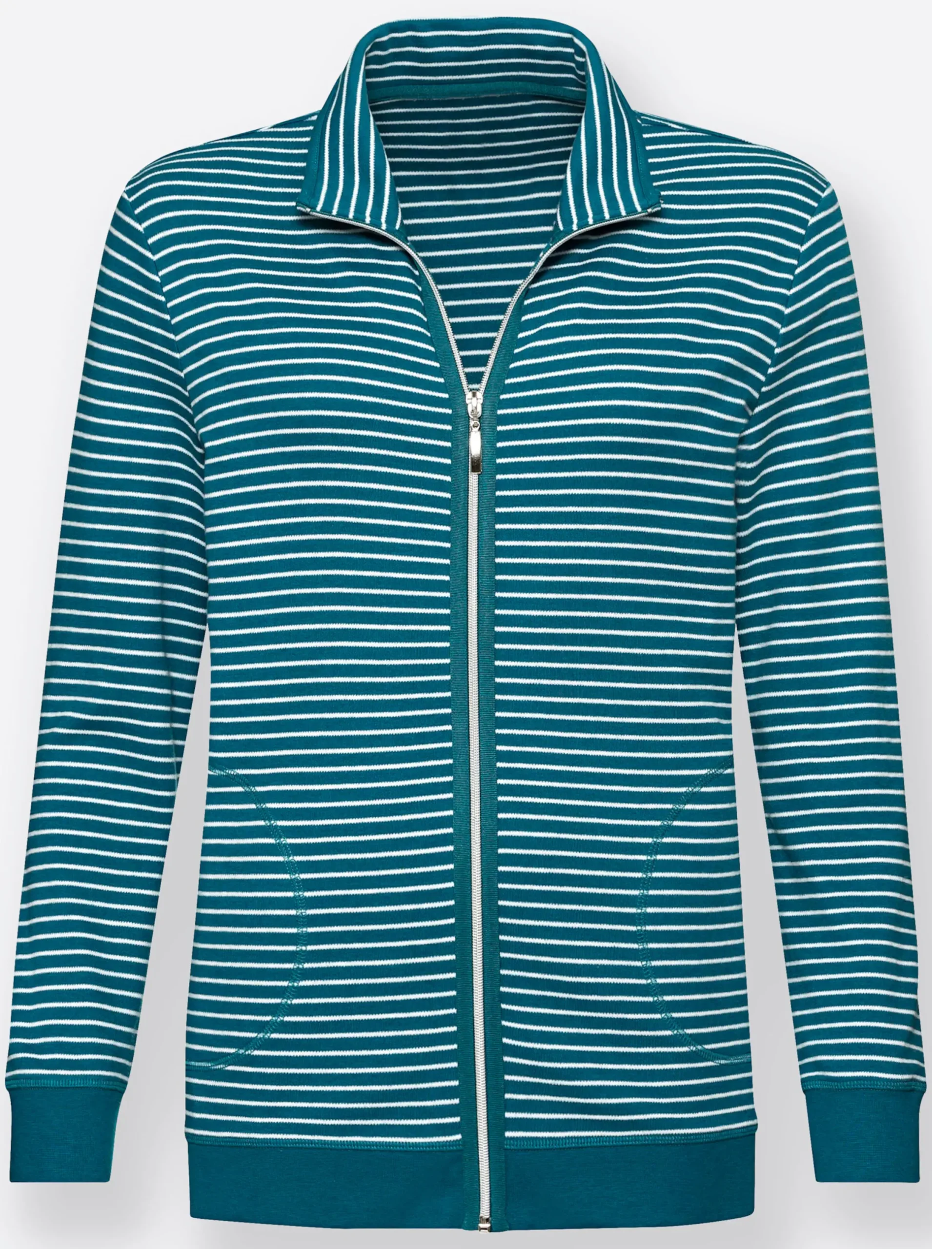 Homewear|Homewear| Hausanzug petrol-gestreift