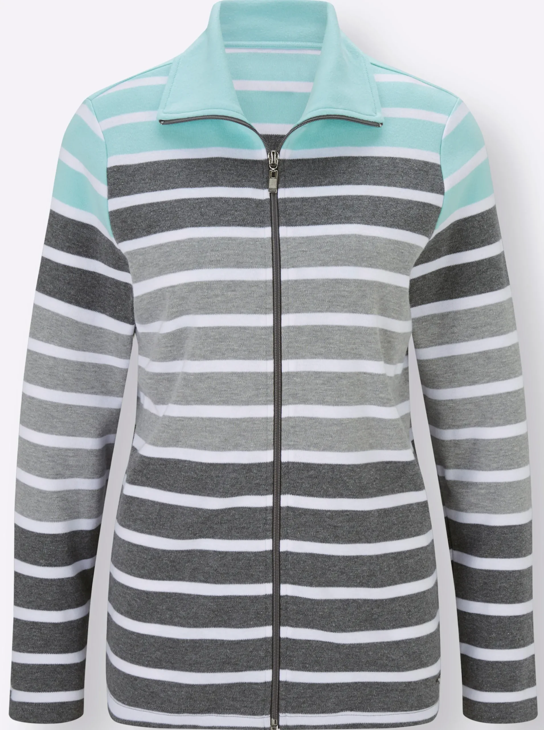 Homewear|Homewear|feel good Hausanzug in Interlock-Qualität grau-mint