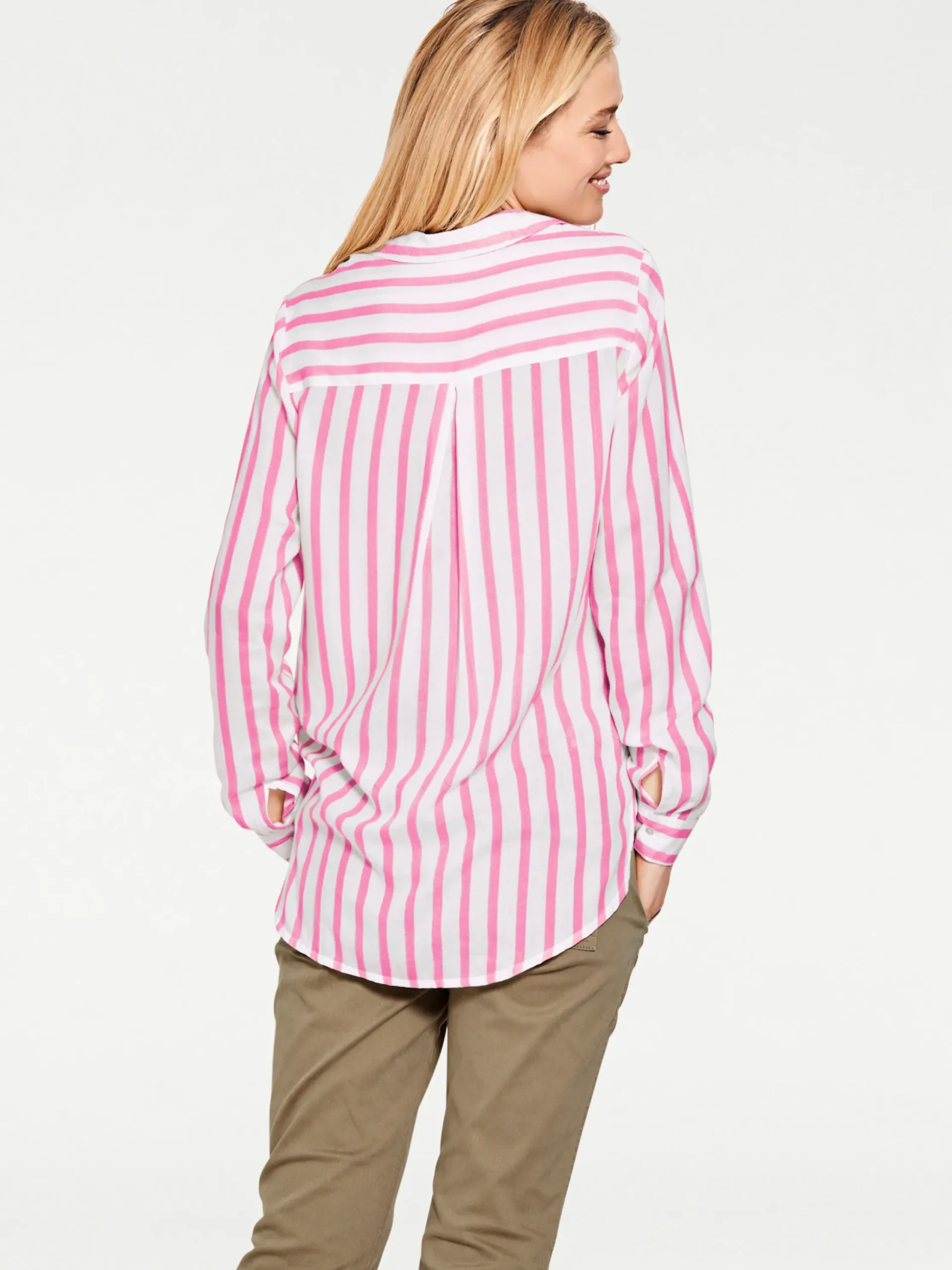 Basics|heine Hemdbluse pink-ecru